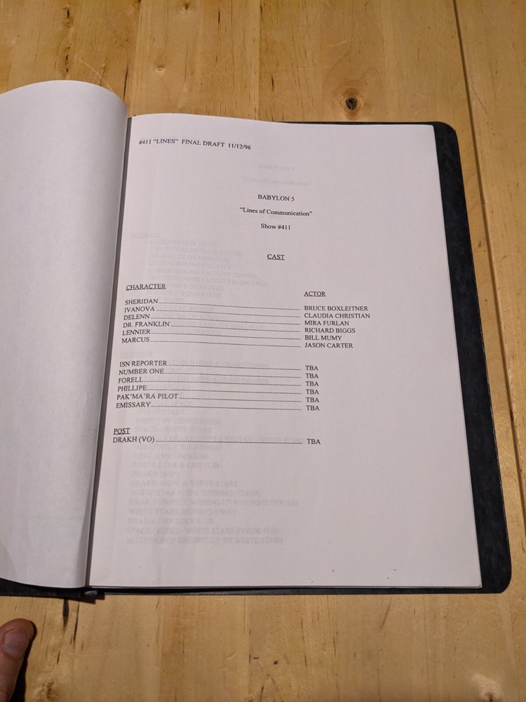 Babylon 5 Original Production Script ~ Lines of Communication