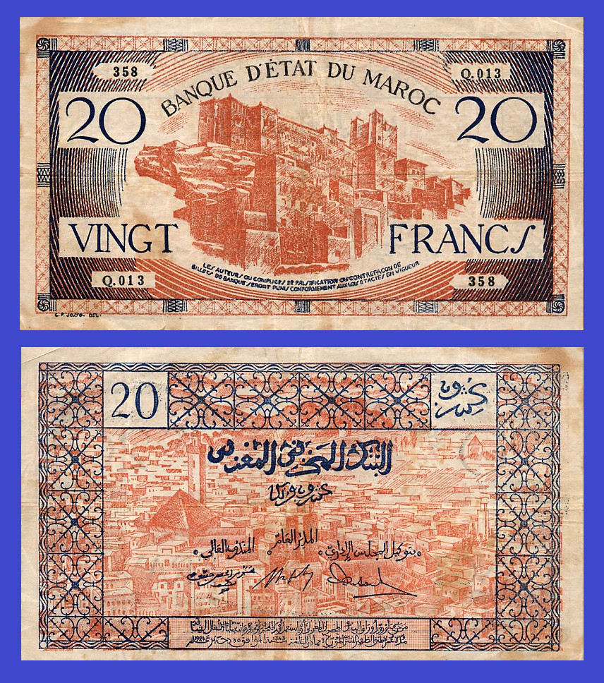 Marocco 20  francs 1944 /  COPY