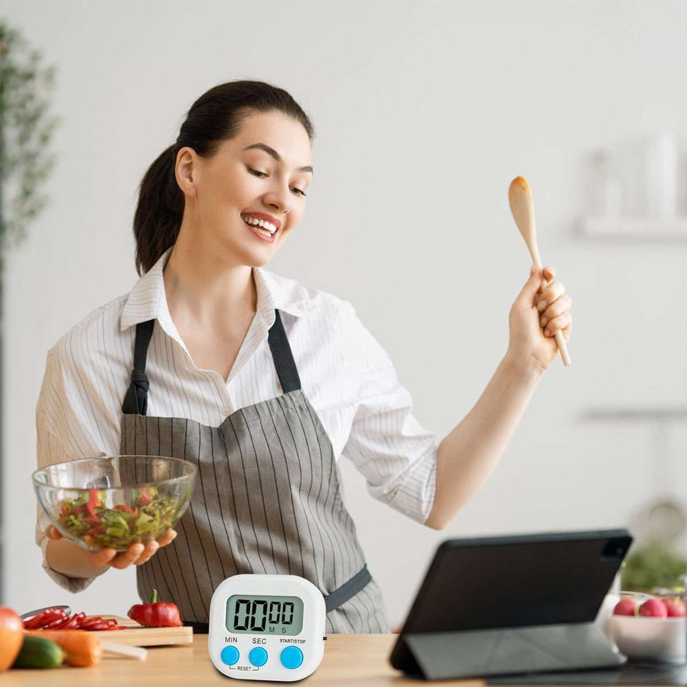 2Pc Large LCD Digital Kitchen Cook Timer Count Down Up Clock Loud Alarm Magnetic