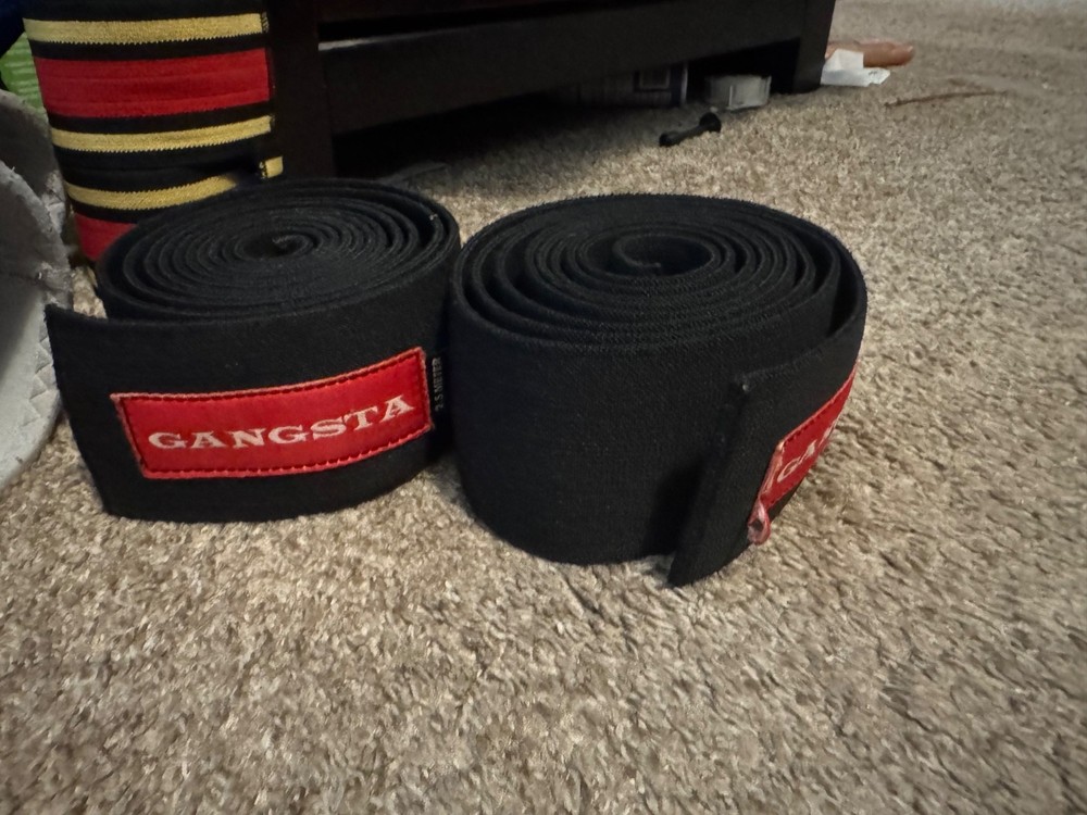 mark bell knee wraps gangsta