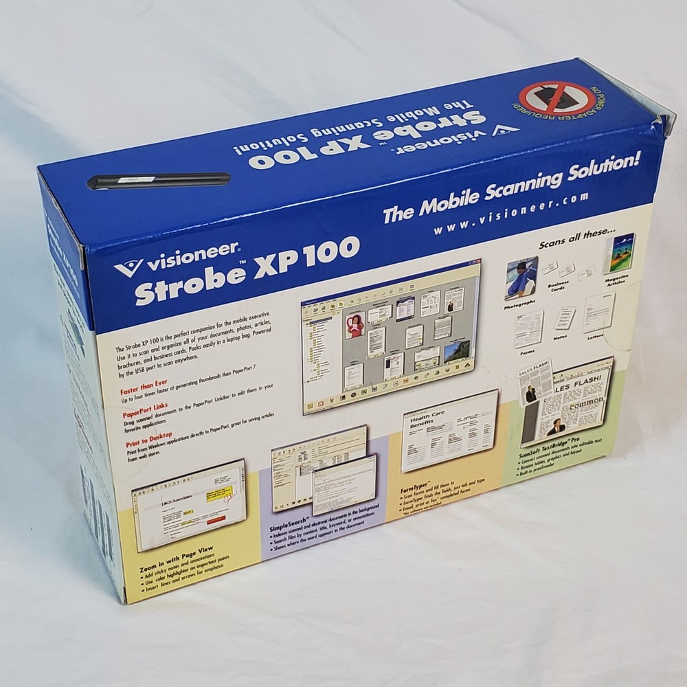 Visioneer Strobe XP 100 portable scanner *OPEN BOX *UNTESTED *AS IS