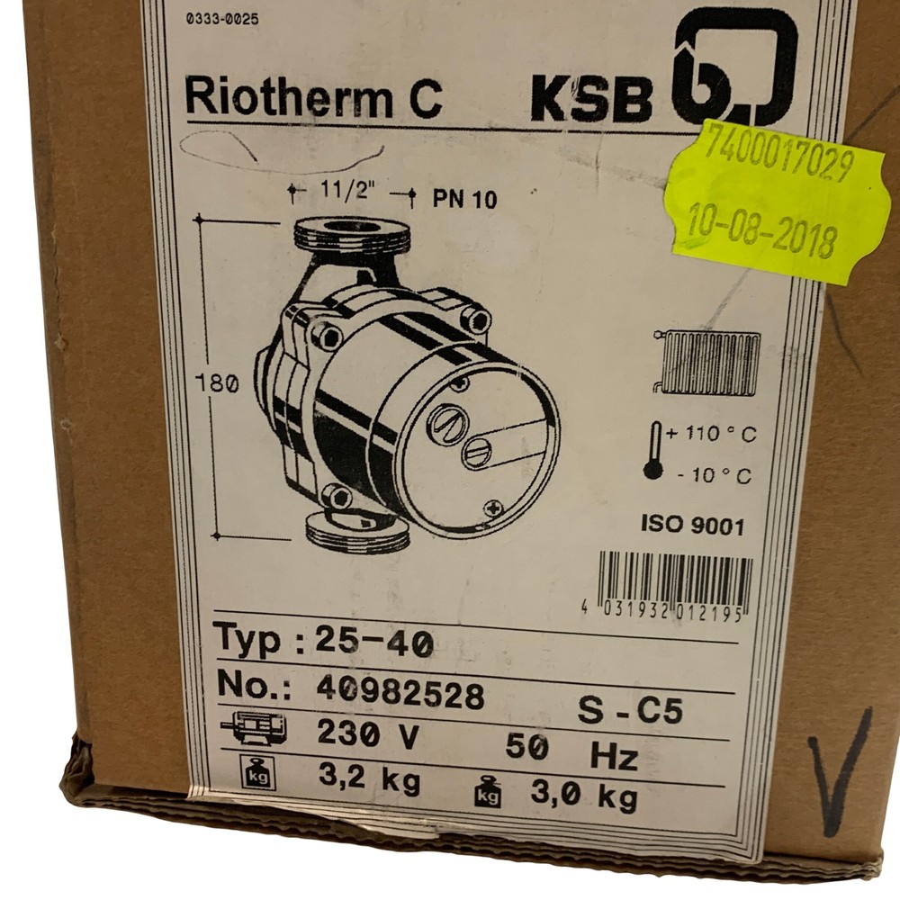 KSB Riotherm C 25-40 Heating Circulation Pump