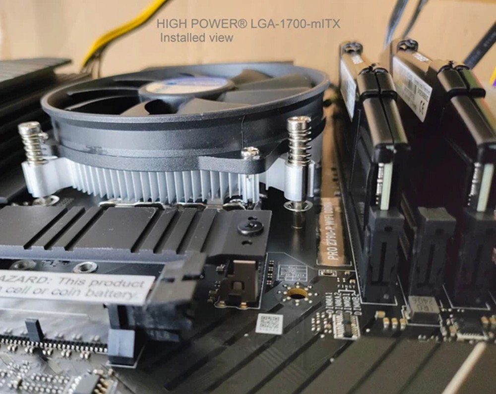 HIGH POWER® Low Profile 1U/miniITX Intel Socket LGA1700 CPU Cooling Heatsink Fan