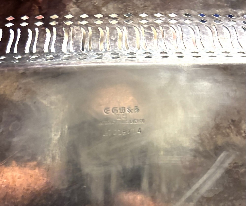 Antique Vanity Tray E. G. Webster & Son Square Silver Tray Ornate Gothic