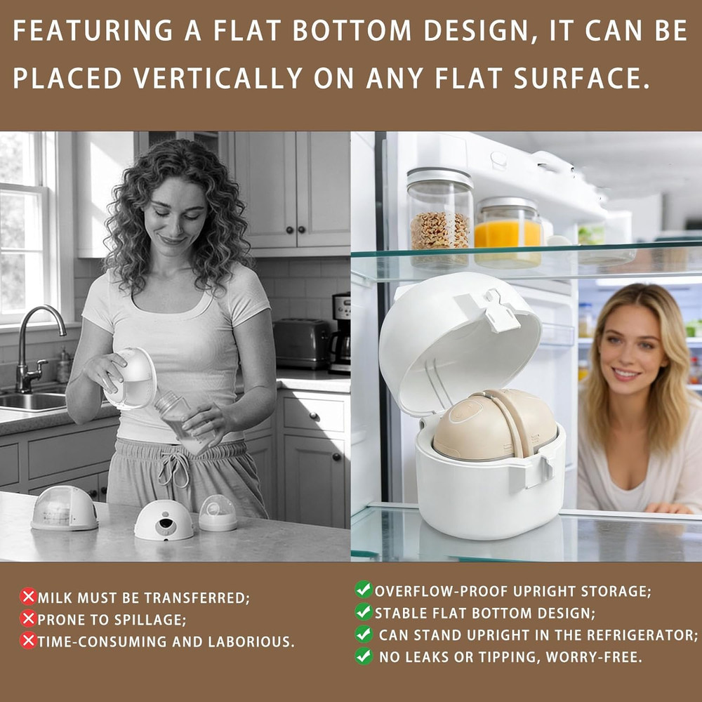 Breast Pump Case for Fridge Compatible with Eufy S1 Pro, E10, E20 - Leak-Proof U