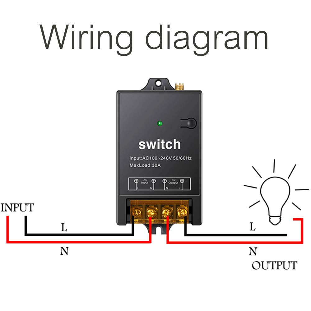 Wireless Remote Switch,AC 110V/120V/240V/40A Relay with Voltage Isolation,RF ...