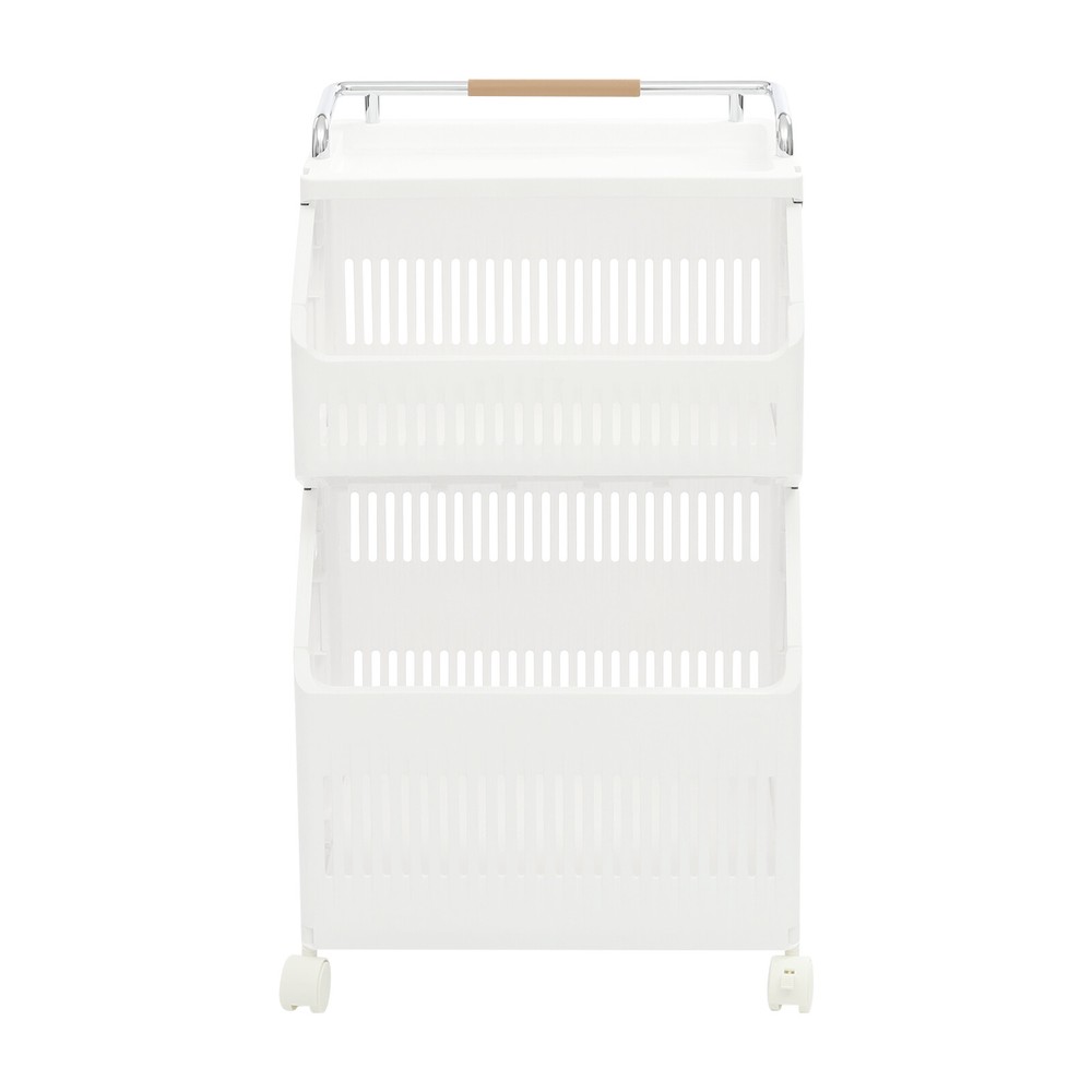 2-tier Clothes Basket Rolling Laundry Basket Collapsible Laundry Hamper Storage