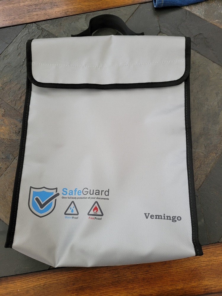 Fireproof Document Valuables Bag Fireproof Case 13x17 Zippered