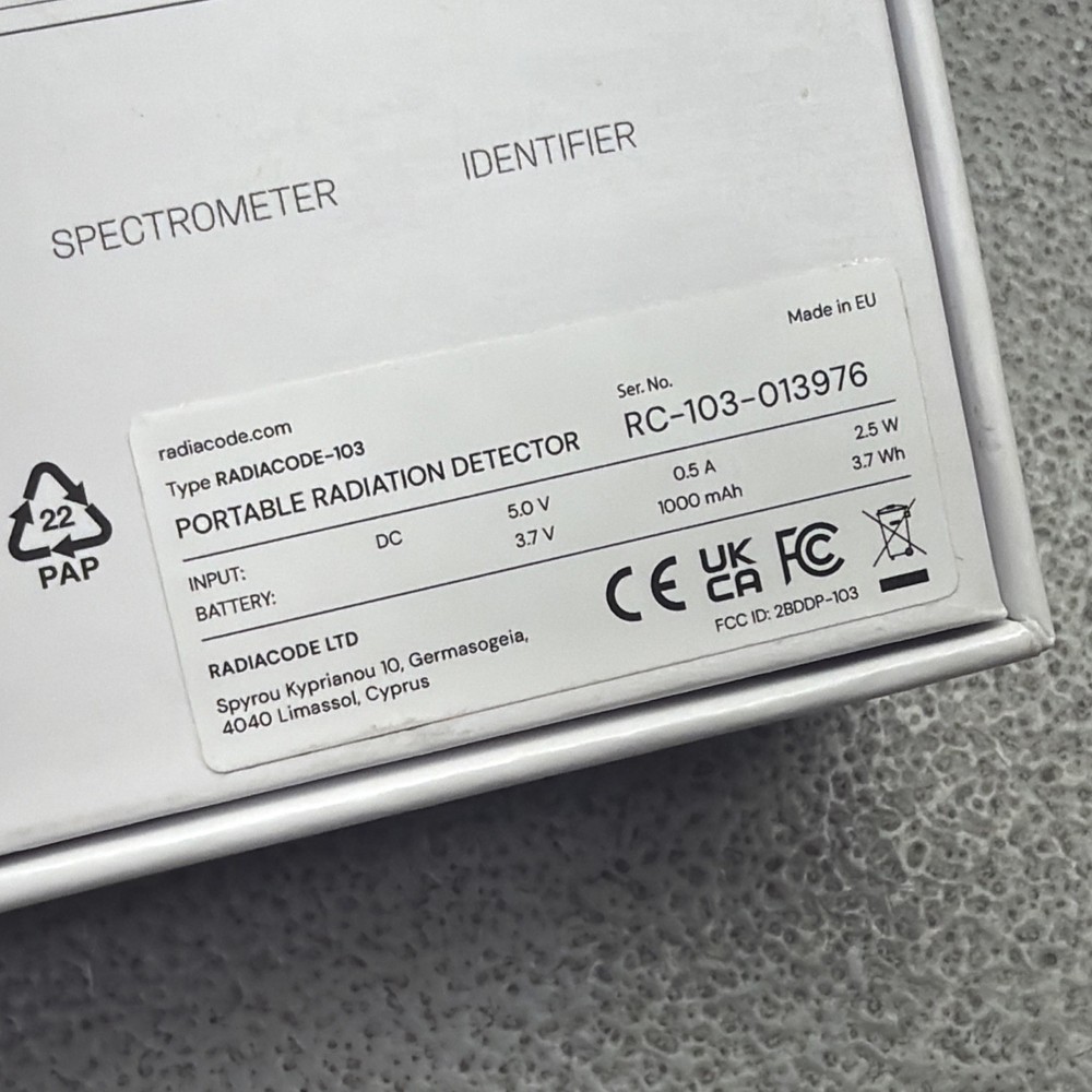 RADIACODE PORTABLE RADIATION DETECTOR