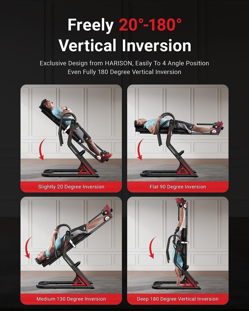 HARISON Heavy Duty Inversion Table for Back Pain Relief with 3D Memory Foam