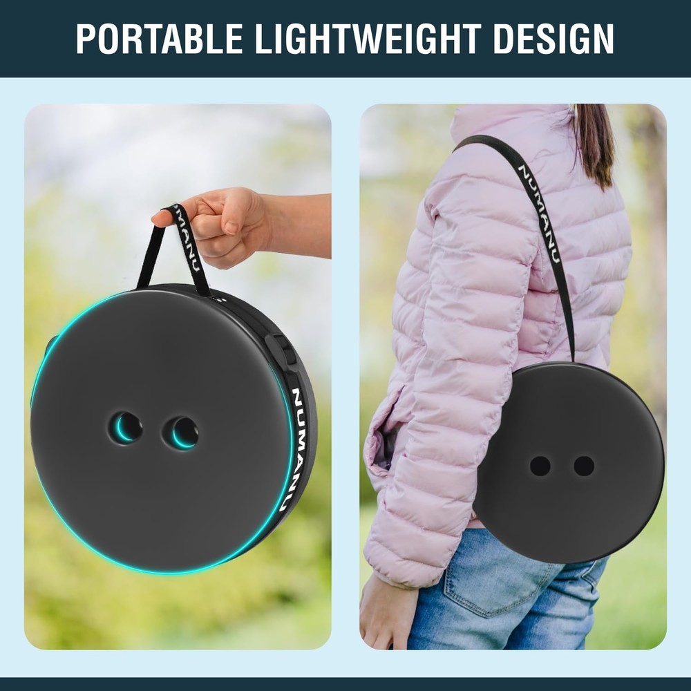 NUMANU Padded Collapsible Folding Stool, 620lbs Max, Adjustable Camp Seat