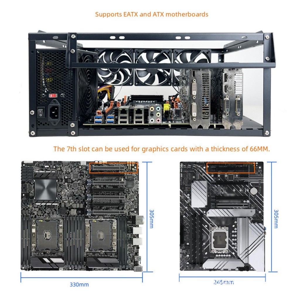 Open Computer Case PC Case Steel Open Chassis Rack Professional Accessories