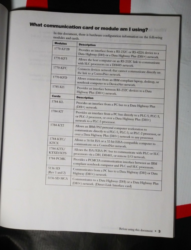 ROCKWELL SOFTWARE 9399-HDWAREREF-JAN00 HARDWARE CONFIGURATION REFERENCE GUIDE