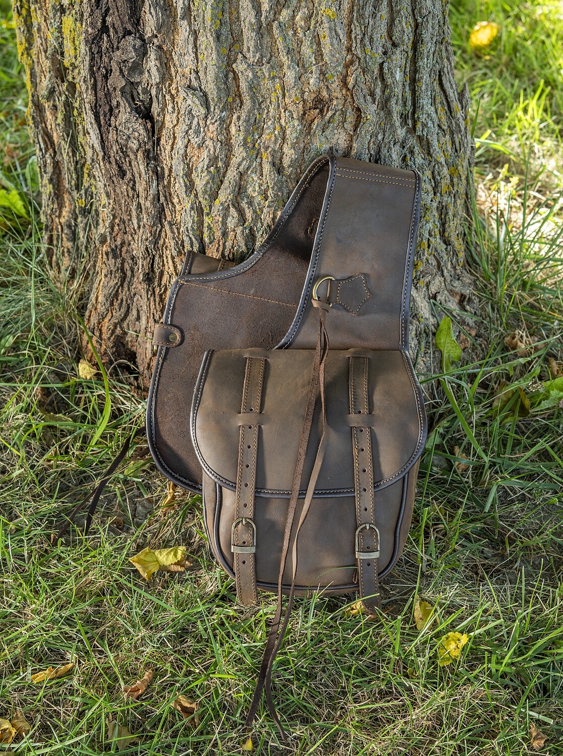 Western Saddle Bags - Black or Brown Soft Leather