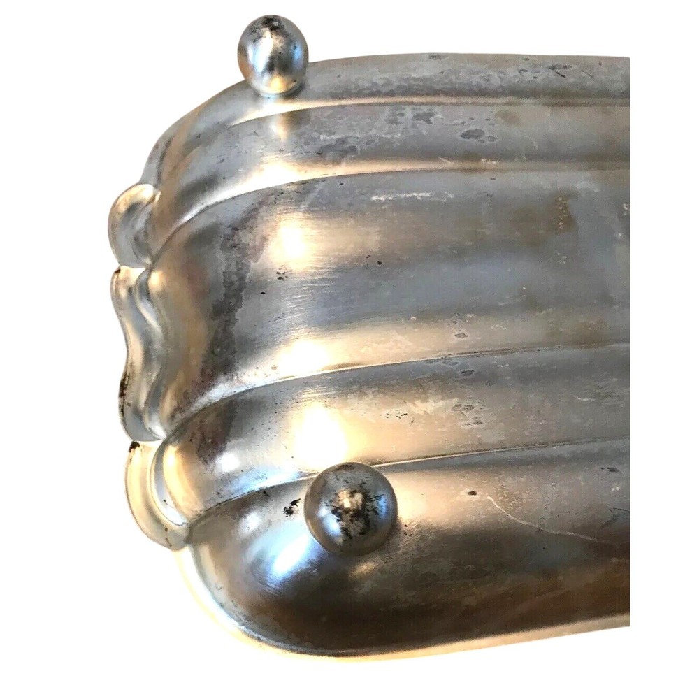 Vintage WMF-IKORA Silver Plate Footed Serving Tray Swirl Brushed Finish GERMANY