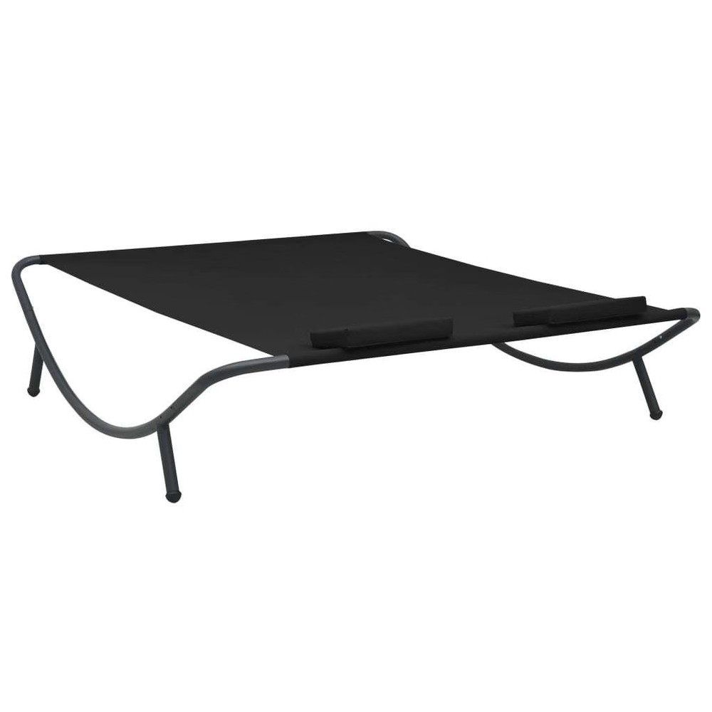 Patio Lounge Bed Fabric Black