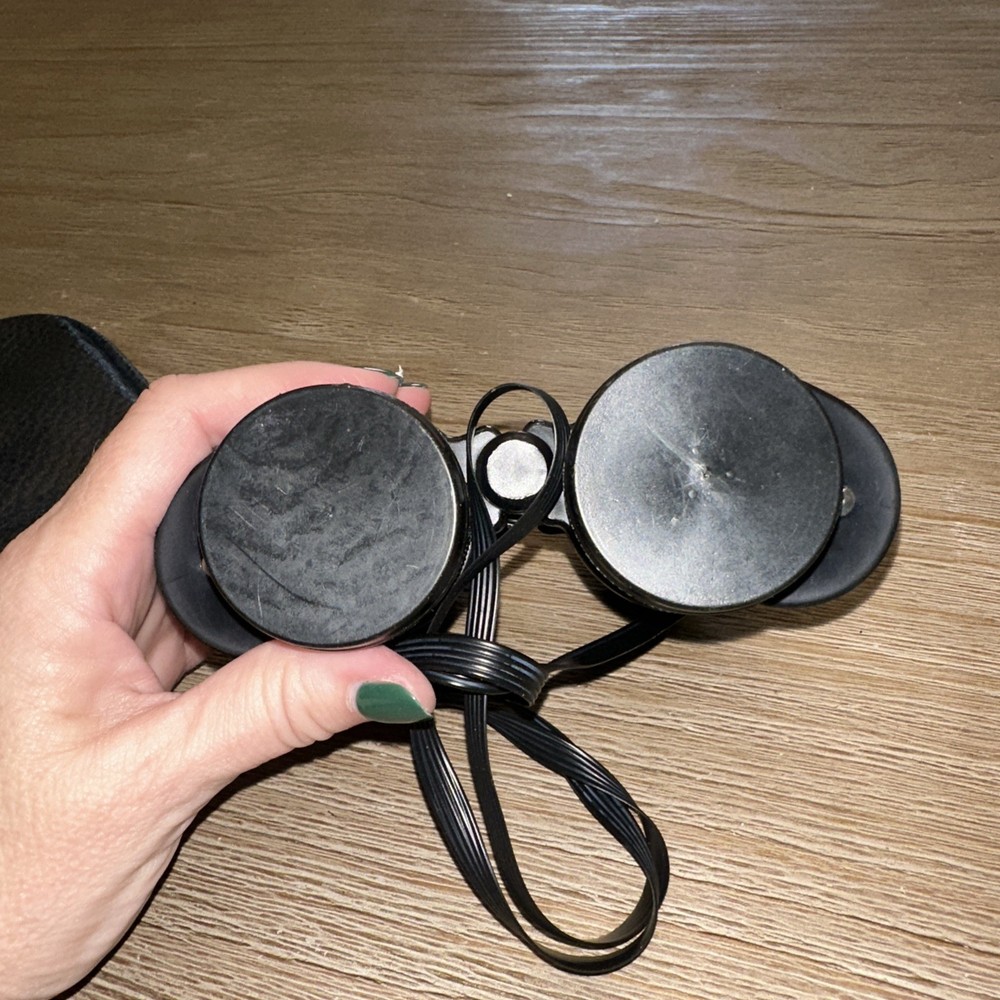 Interoptica Black Compact Size Panoramic Non Prismatic Binoculars w/ Case Italy