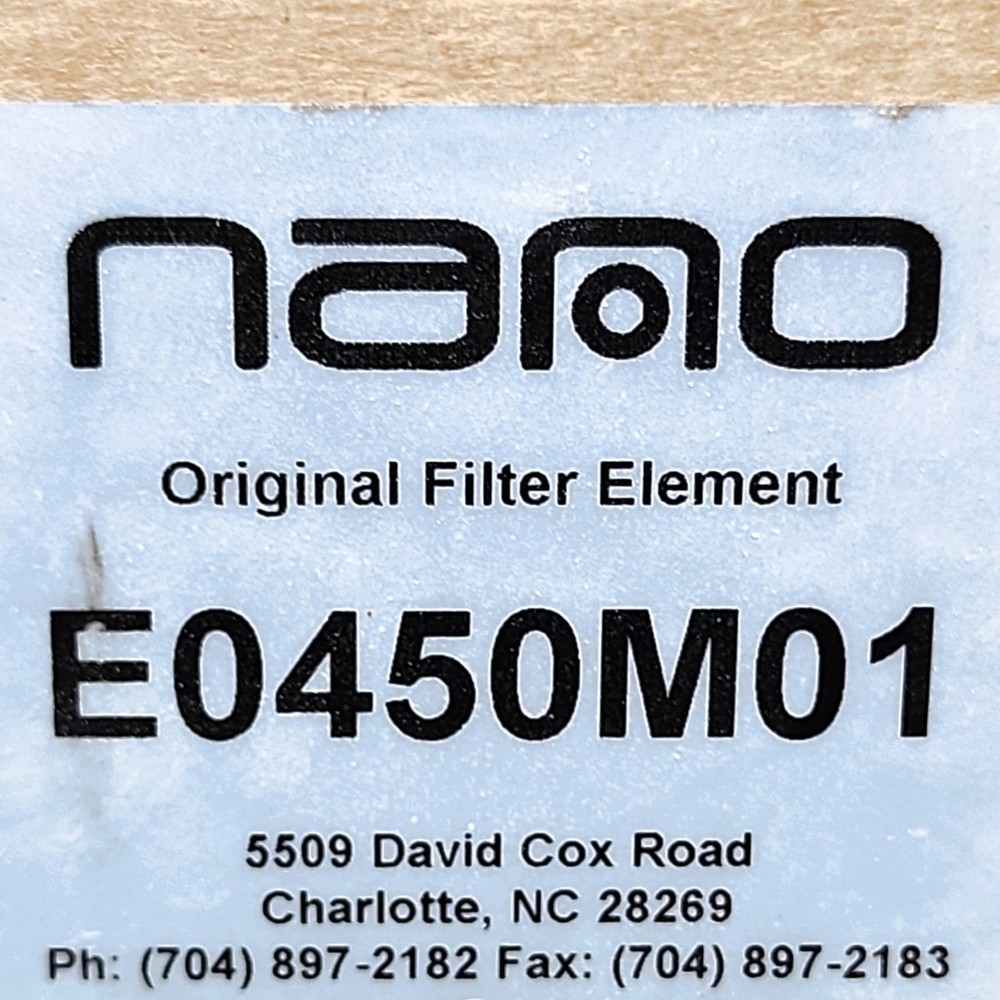 Nano E0450M01 Coalescing Filter Element Original Compressed Air Replacement