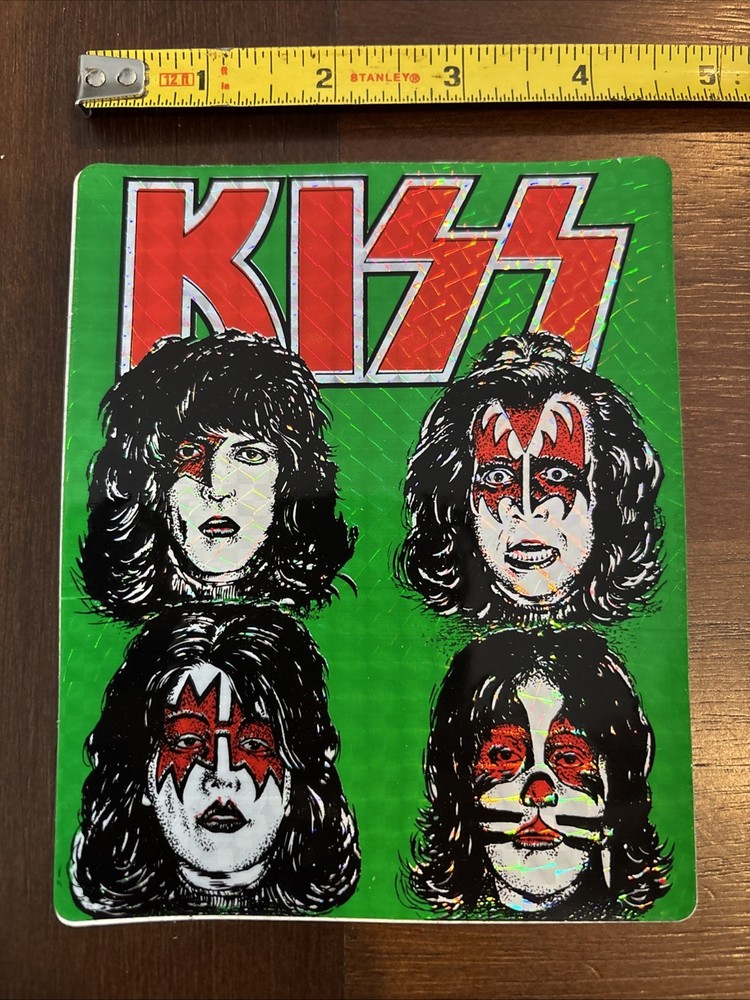 Kiss 1981 Italian Prism Sticker 6x4 1/2 Vintage Original