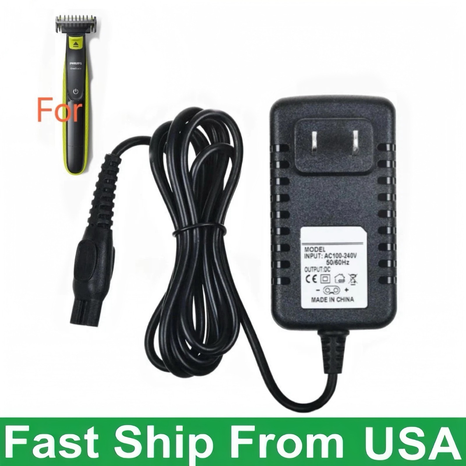 4.3V Charger for Philips Norelco A00390 Old One Blade Model QP2520 MG3740 QP2521