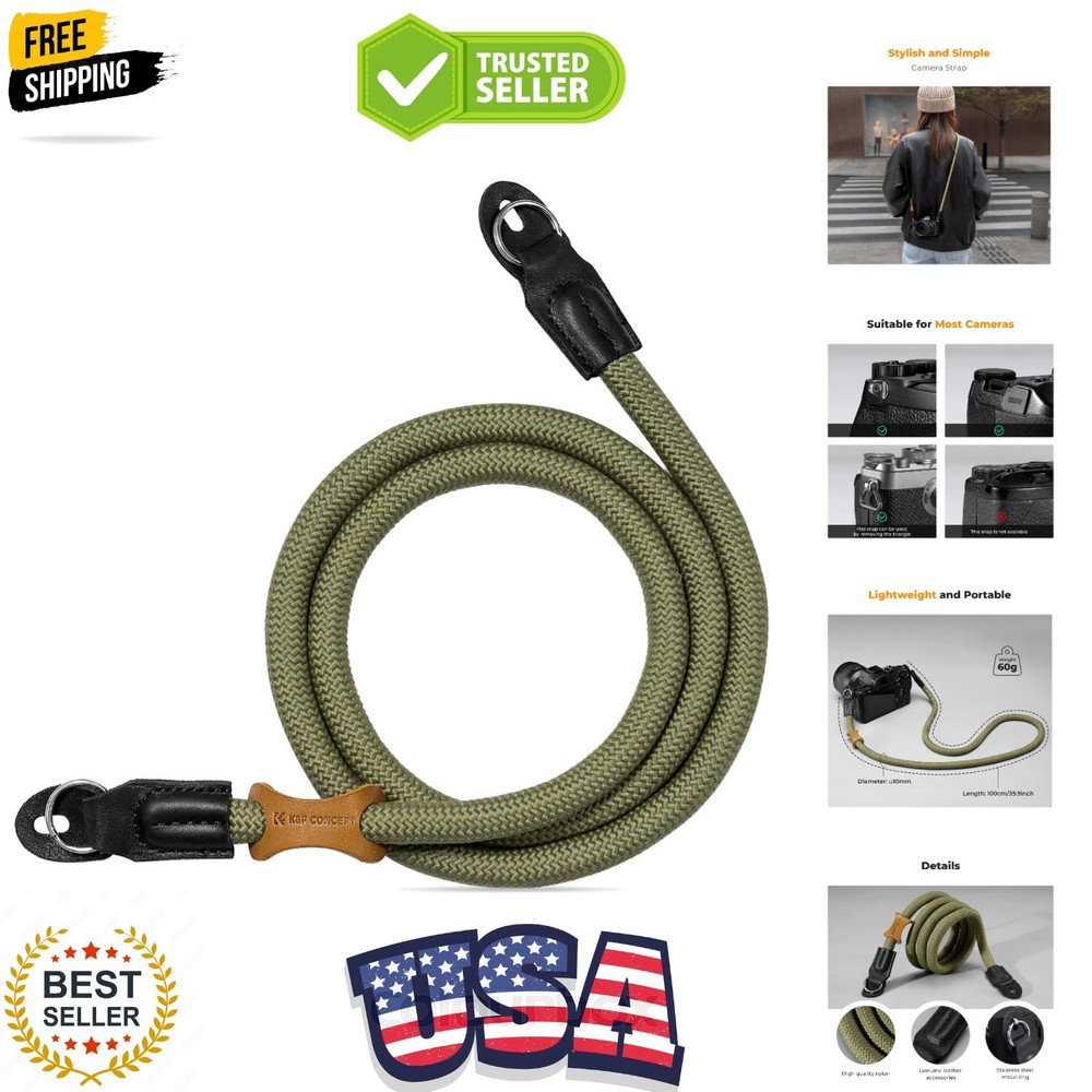 Camera Neck Strap,100cm Nylon Rope Camera Shoulder Strap with O-ring for DSLR...