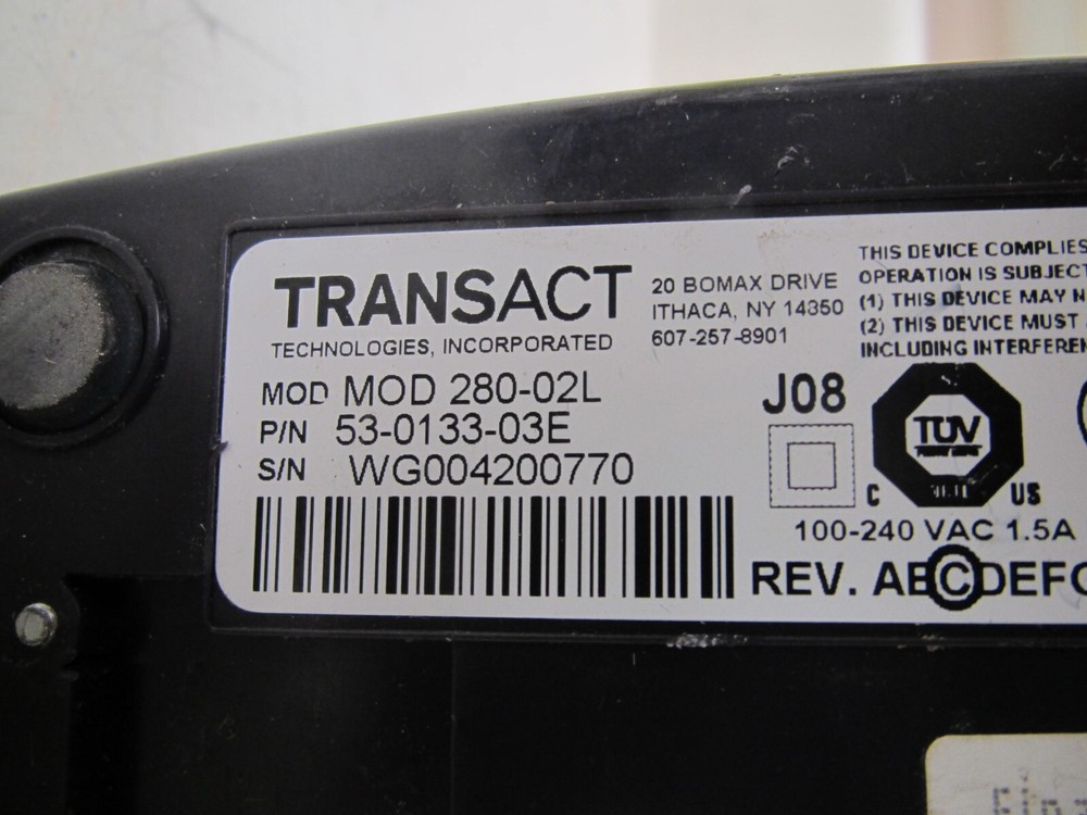 Transact Thermal Printer MOD 208-02L Rev C PoS Parallel Receipt 53-0133-03E