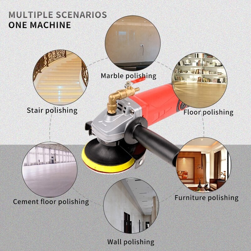 4'' Wet Polisher Diamond Polishing Pad Tool Kit Variable Speeds Buffing Machine