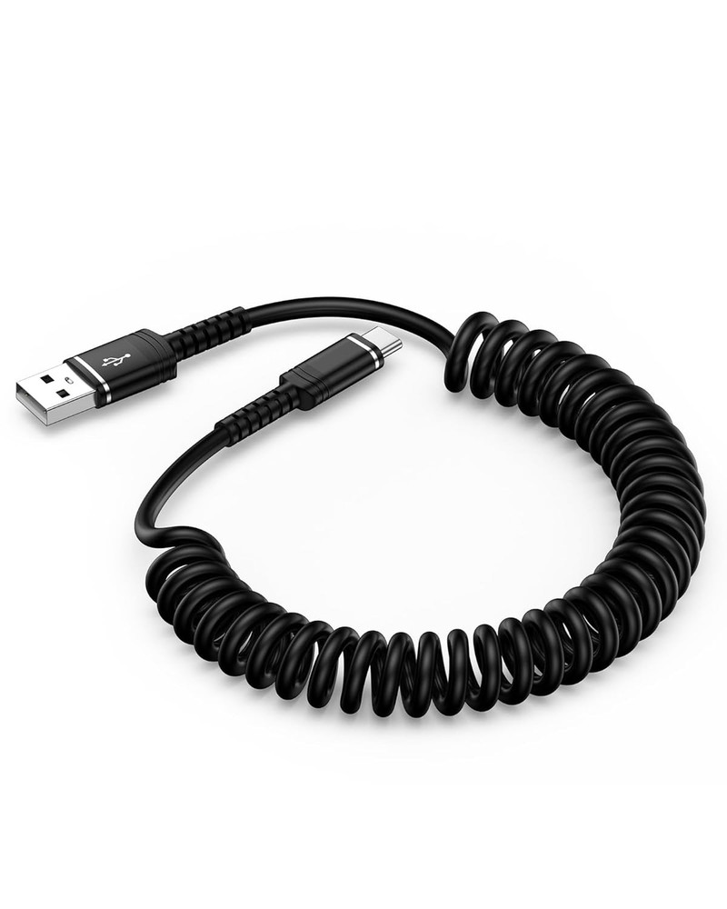 USB C Coiled Cable Fast Charging for iPhone 16e/16Pro Max/16/15 Pro...