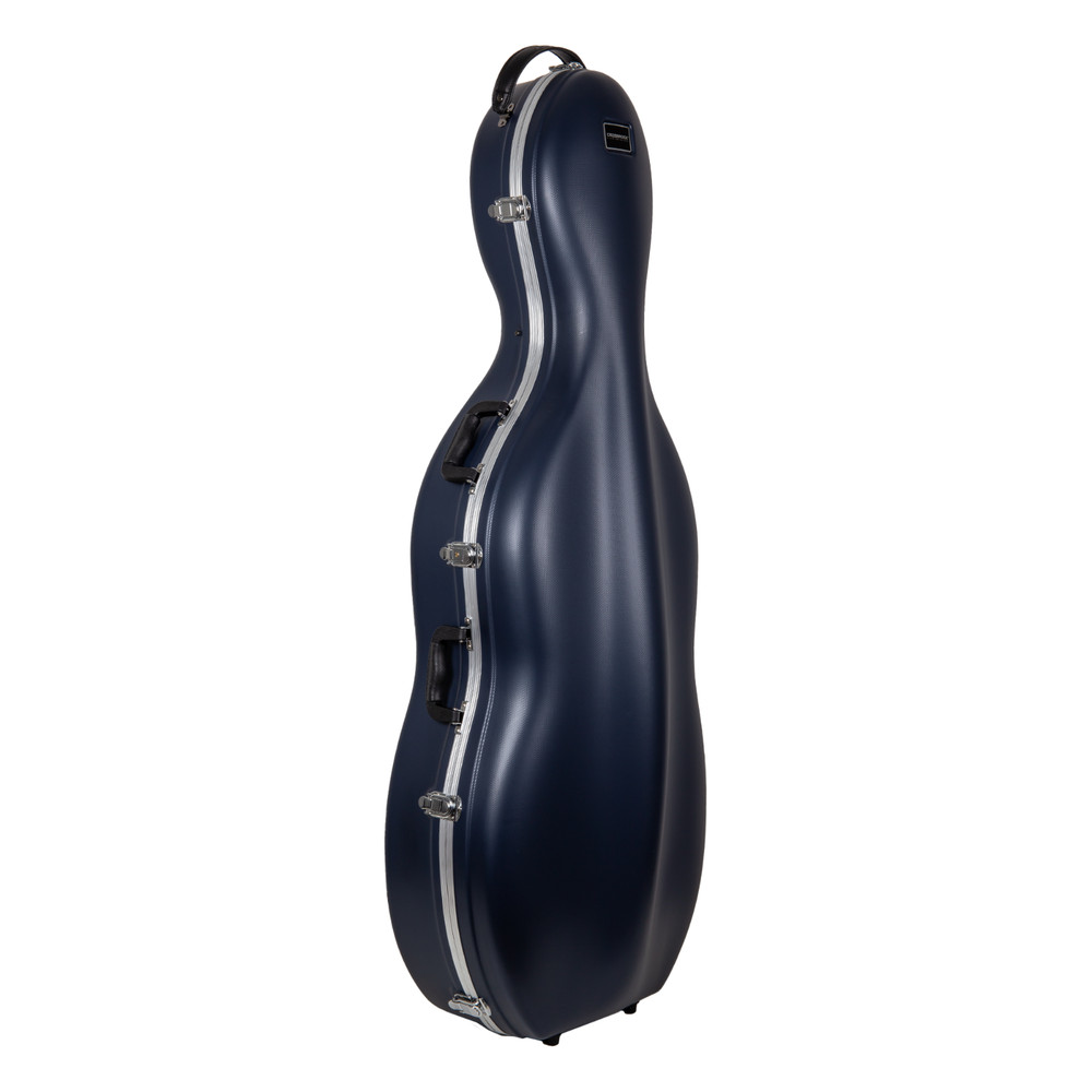 Crossrock 4/4 & 3/4 Cello Case with Wheels-Matte Blue ABS Shell-Backpack Strap