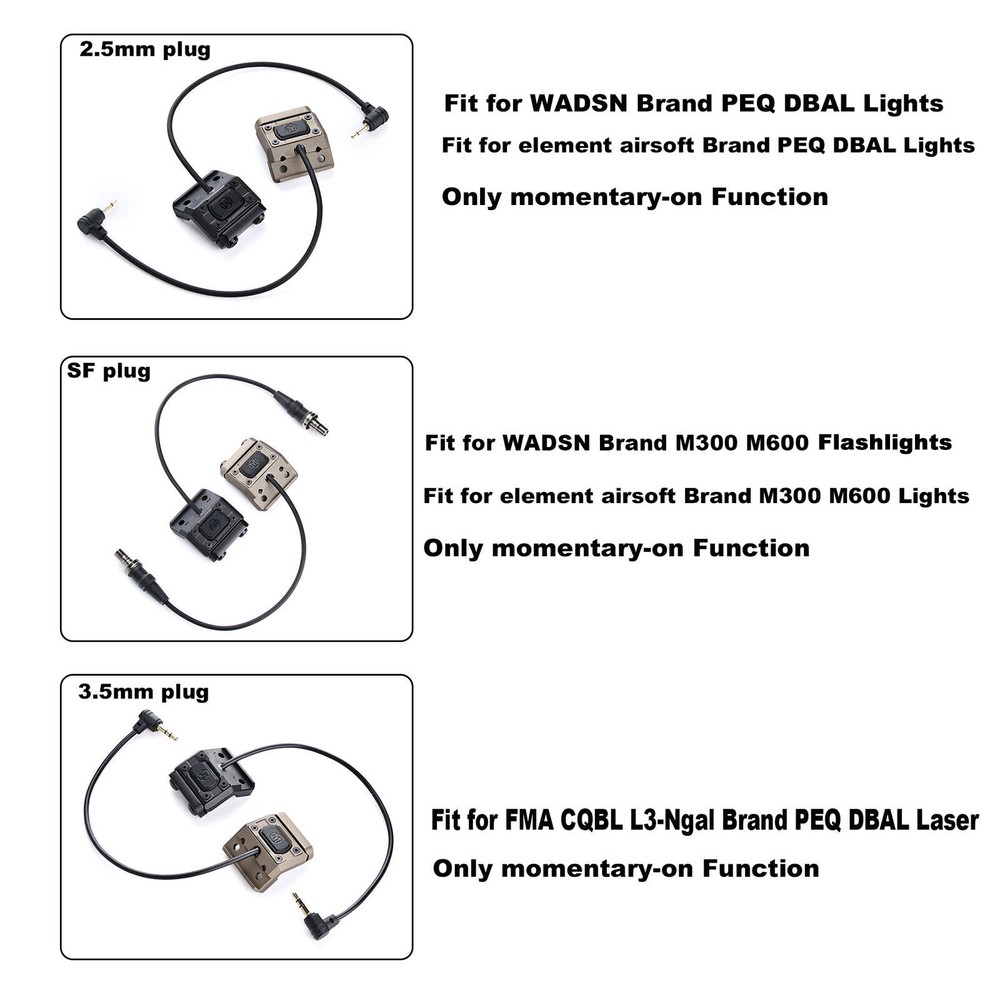 Tactical ModButton Controler Switch For Hunting flashlight DBAL A2 D2 PEQ laser