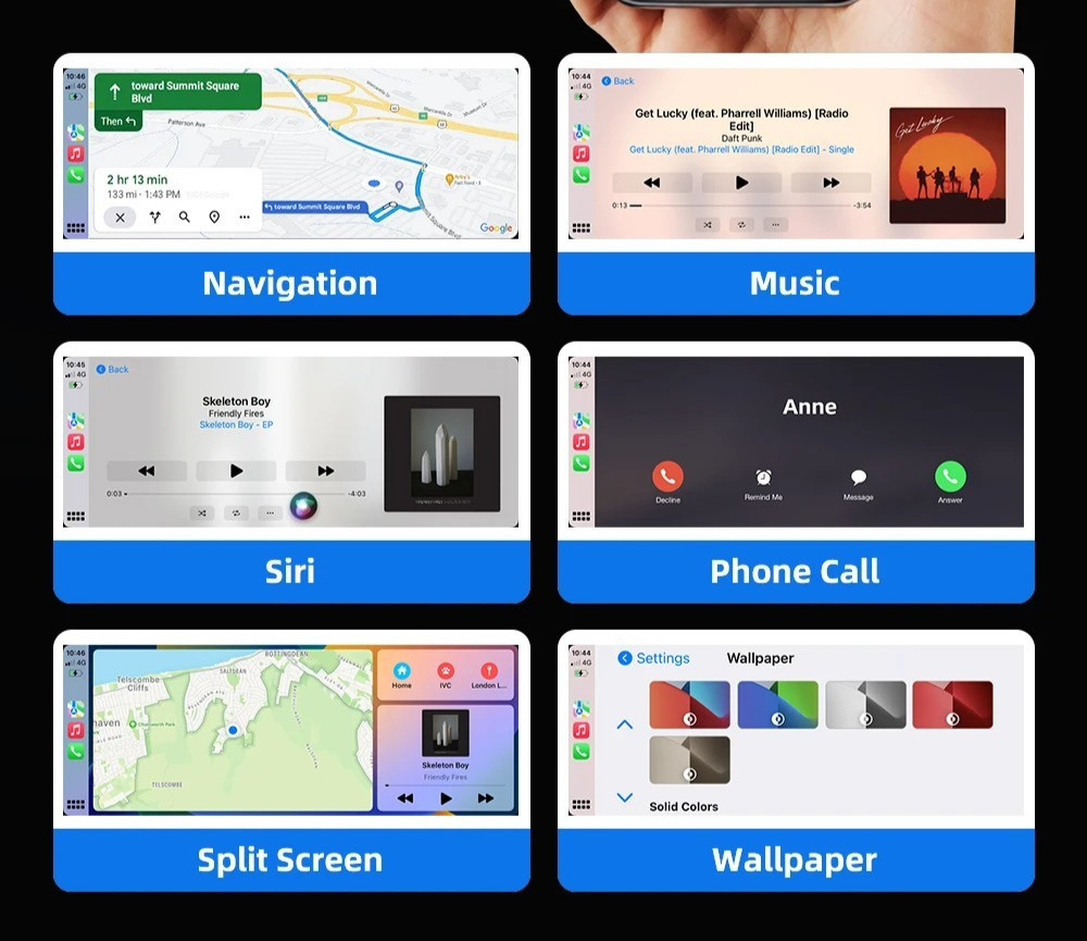 2-in-1 Wireless CarPlay Android Auto Adapter Plug & Play USB for iPhone Android