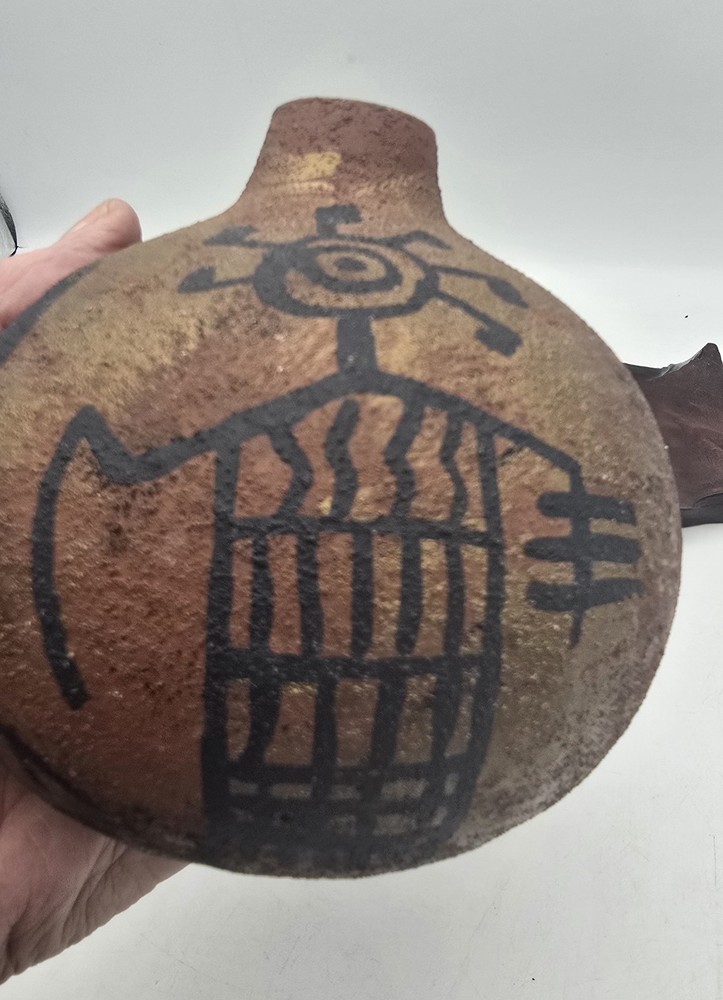 Native American Hand Painted Small Gourd Vase