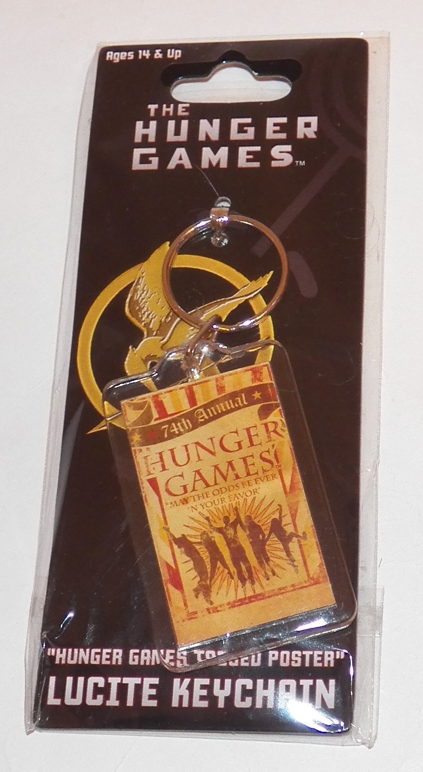 NEW 74th Annual Hunger Games Lucite Keychain NECA May Odds Be Ever In Your Favor