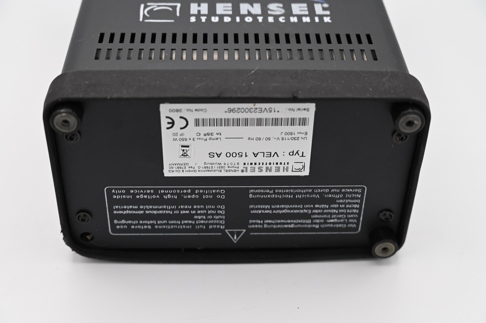Hensel Vela 1500AS Generator 1500 Watt Second AC PowerPack Three Flash Output