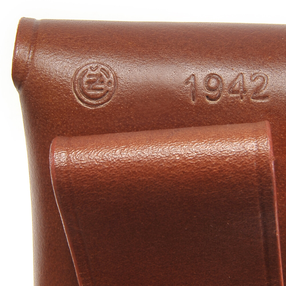 German WW2 CZ 27 Holster Dated 1942 Brown Leather