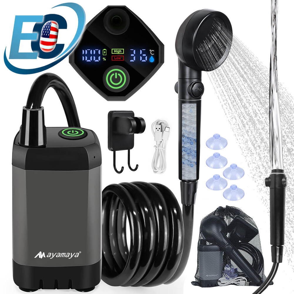 Portable Camping Shower 6000mAh Rechargeable Outdoor Electric Camp Shower Pump