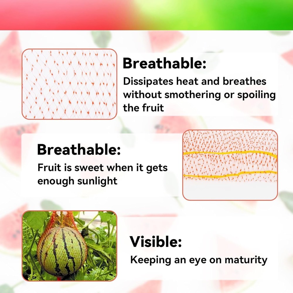 40pcs Watermelon Nets - Melon Hammock Heavy Duty Red