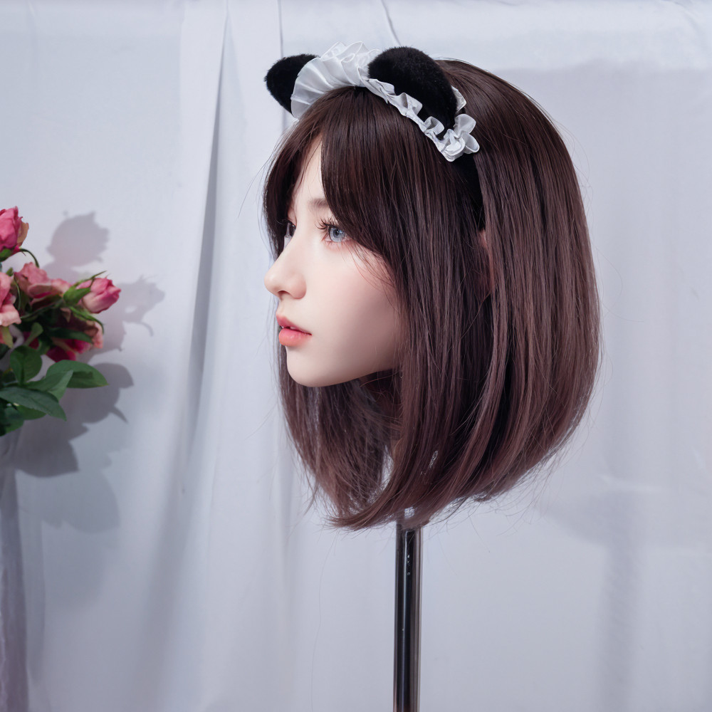 Adult Multifunctional Mannequin Head with Long White Wavy Hair, Odorless Synthet