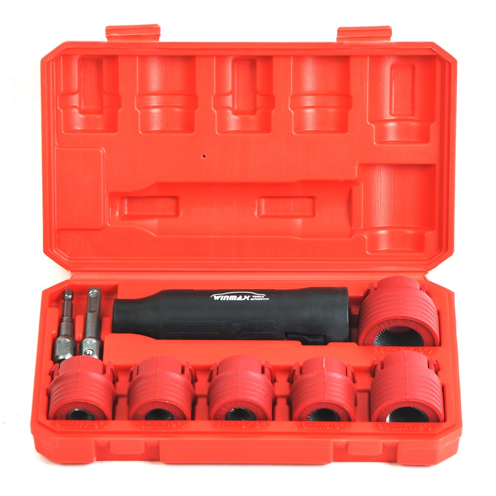 1/4" Hex-1/2" Square Dr Wheel Stud Cleaner Tool Set for Removing Rust and Debris