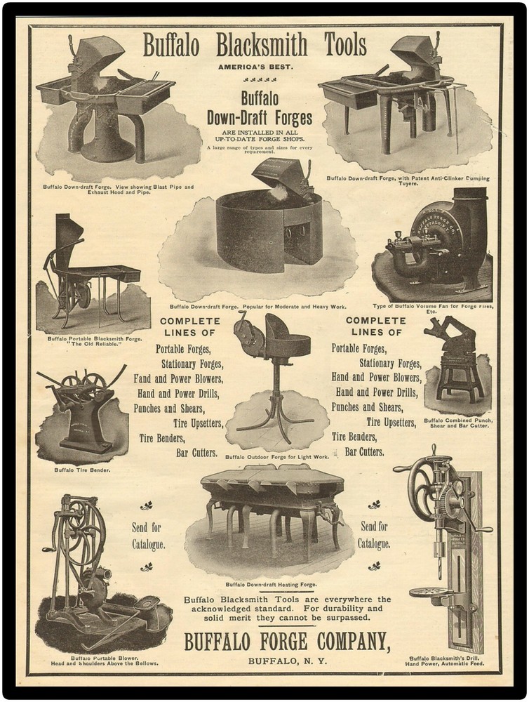 Buffalo Blacksmith Tools 9" x 12" Metal Sign