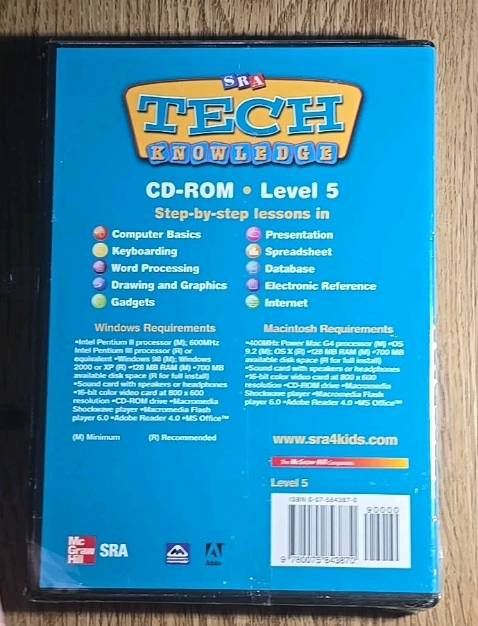 SRA Tech Knowledge CD-ROM Level 5 Version 5.1 – McGraw-Hill – NEW SEALED