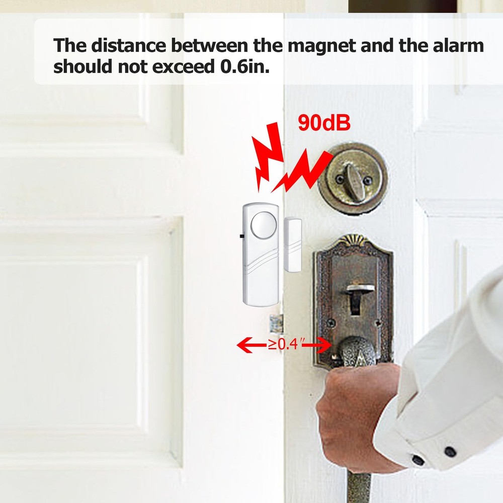 Security Door Window Alarm, Wireless Sensor Burglar white