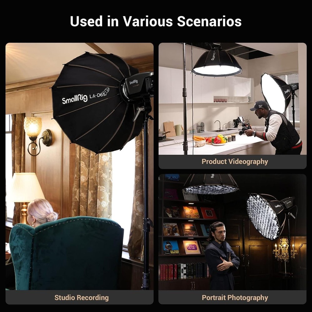 Professional 65cm Parabolic Softbox with Diffusers - Easy Quick Release Feature