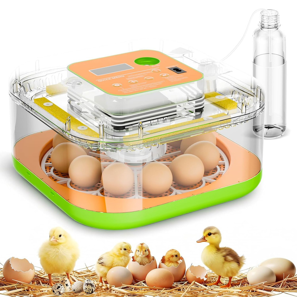 Incubator for Hatching Eggs, Temperature and Humidity Control, Automatic and Adj