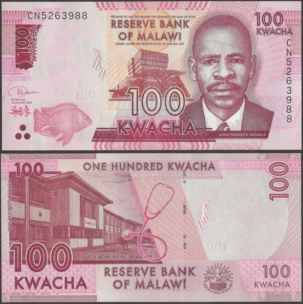 Malawi 4 NOTE SET 20 to 200 Kwacha 2020 UNC @ Ebanknoteshop