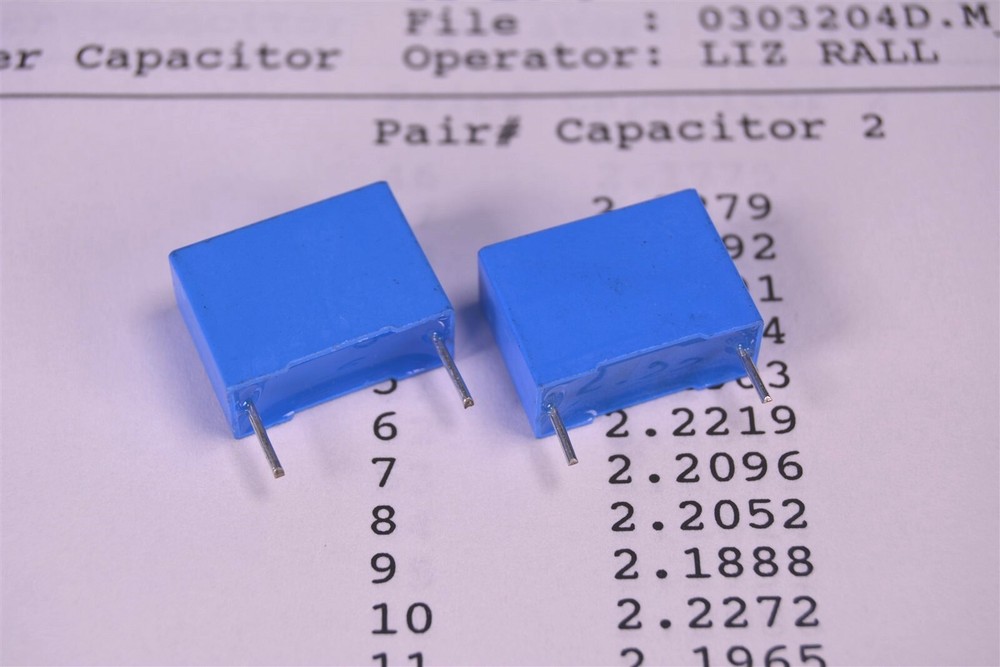 Precision Matched Pair Reference Standard Capacitors 2.2000uF 0.02% Tolerance