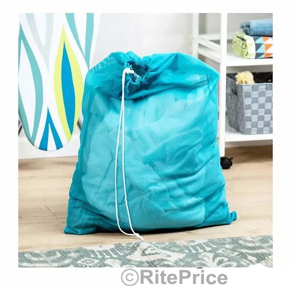 Large 29"X40" Laundry Bag Heavy Duty Nylon With Drawstring Assorted (10 Pack)