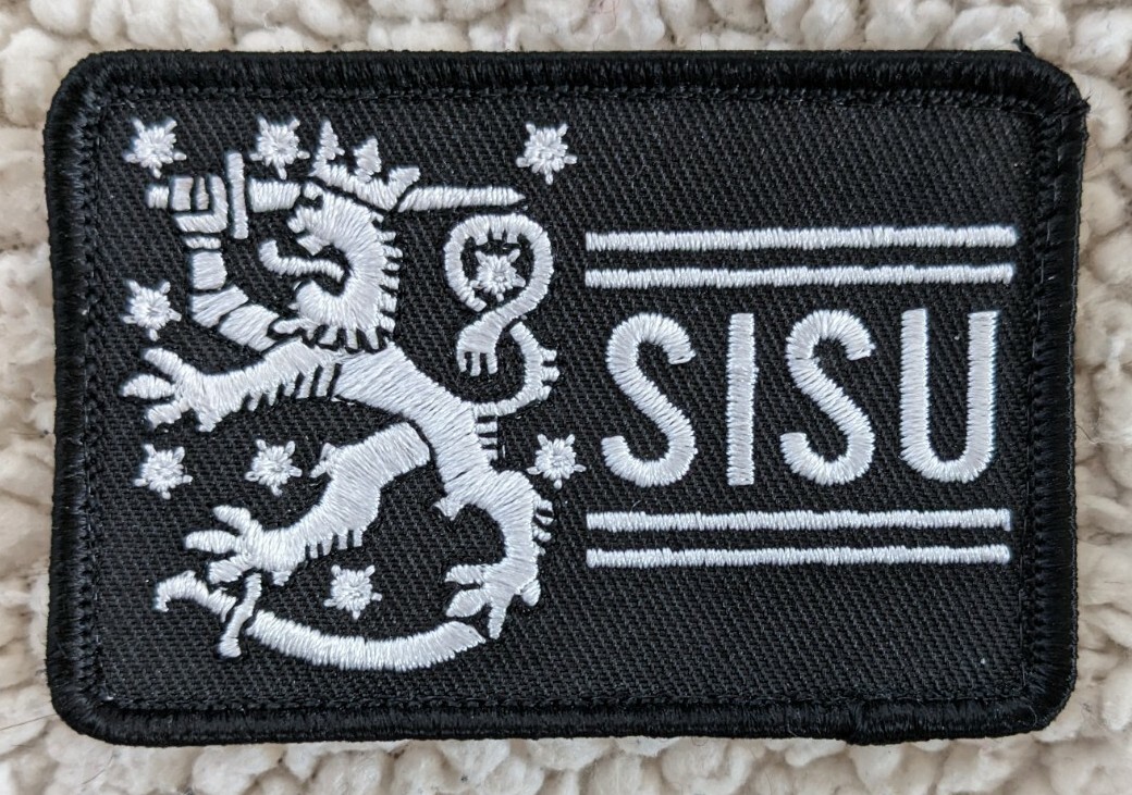 Finnish Coat of Arms Sisu Blue And White or Black and White Morale Style Patch