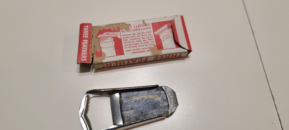 Three Feathers Distilling Co Bottle Opener Silver USA BOX