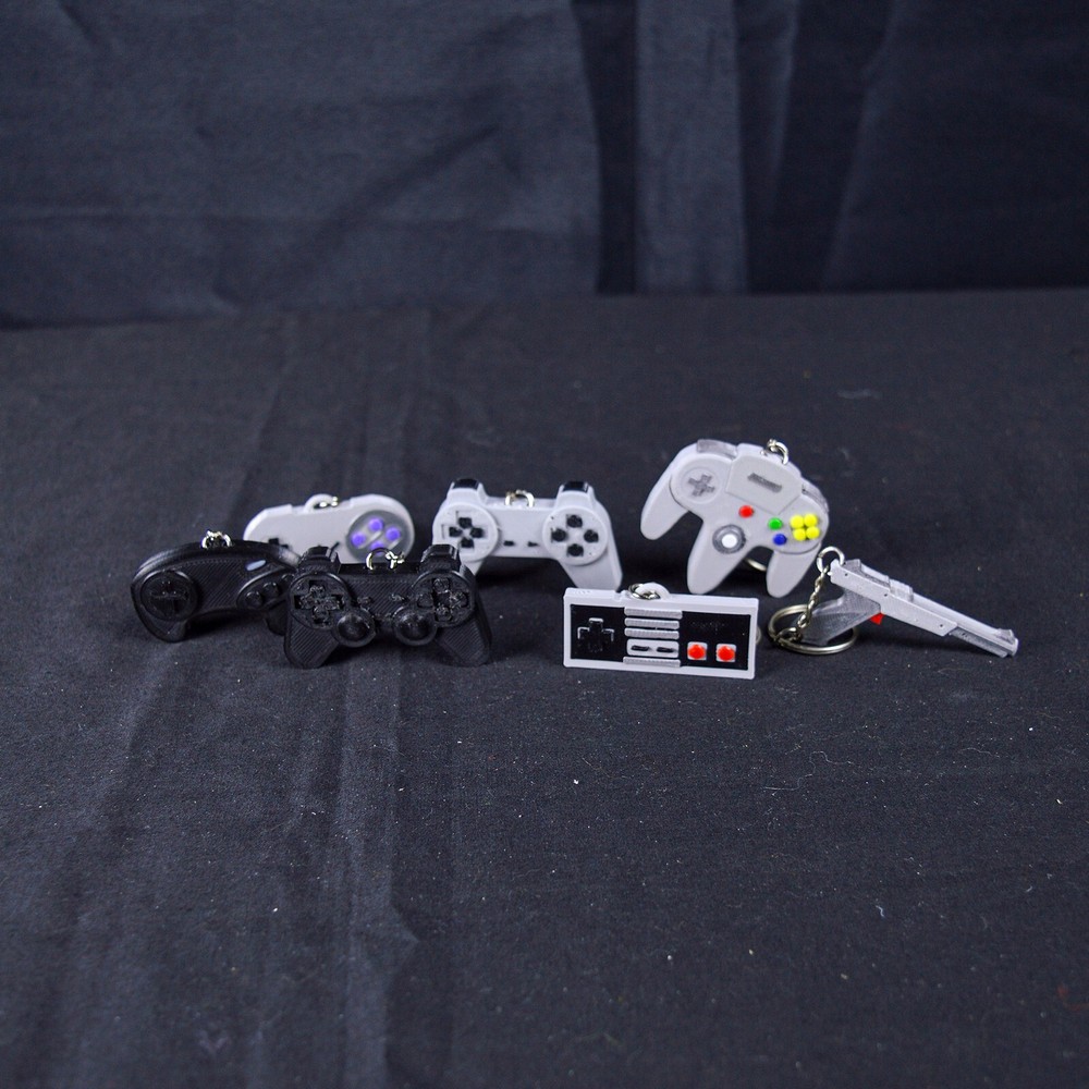 Classic Video Game Controller Keychain 3D Printed Fan Art